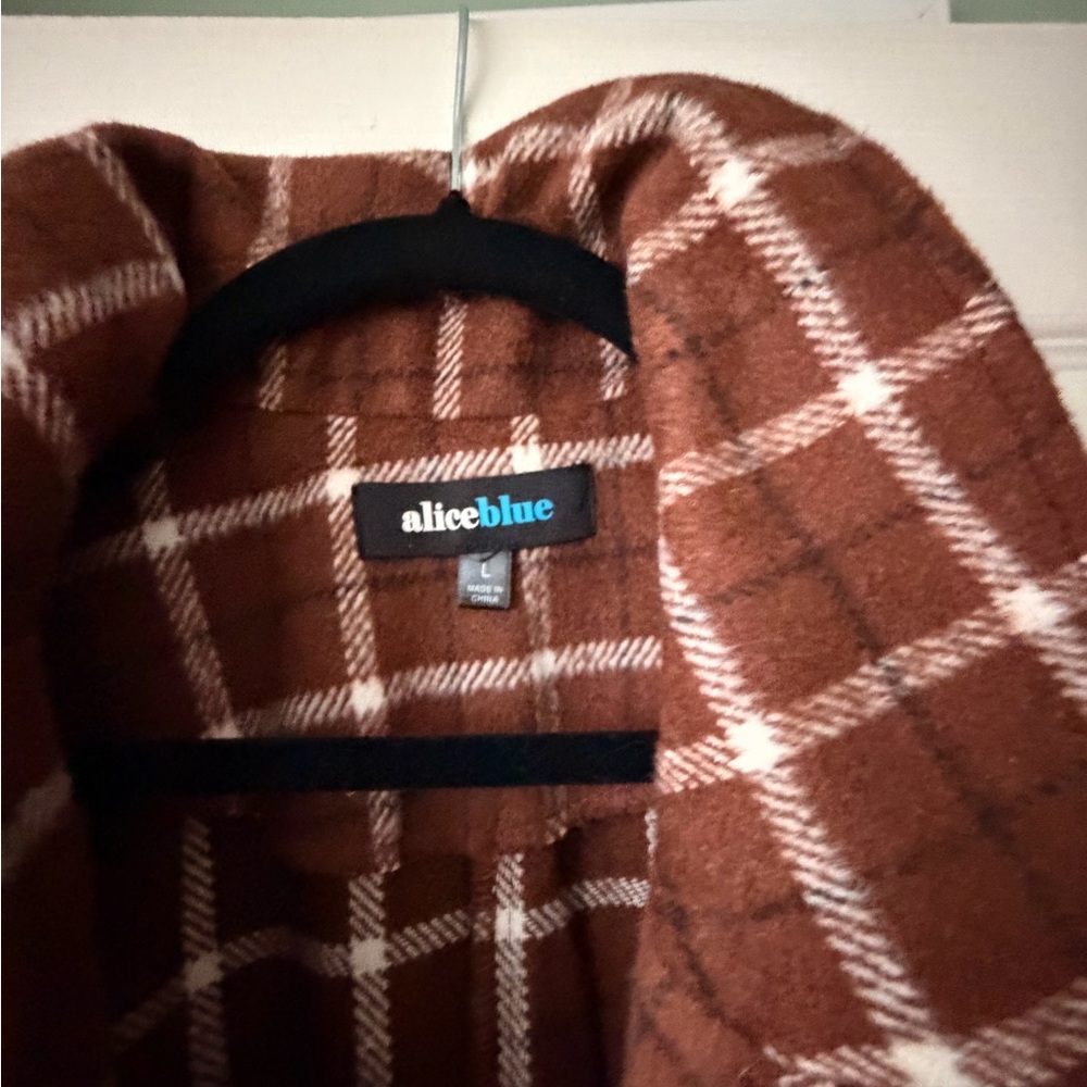 Alice Blue Checkered Brown Trench Coat - Picture 2 of 5